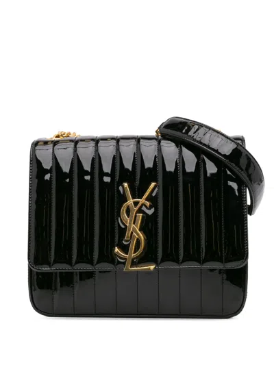 Pre-owned Saint Laurent 2018 Large Patent Vicky Crossbody Bag