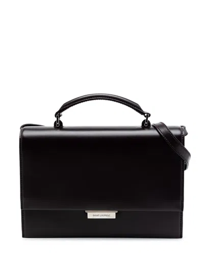 Pre-owned Saint Laurent 2018 Leather Babylone Top Handle Bag Satchel In Brown