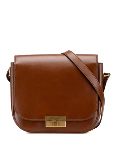 Pre-owned Saint Laurent 2018 Leather Betty Flap Pouch Bag Crossbody Bag In Brown
