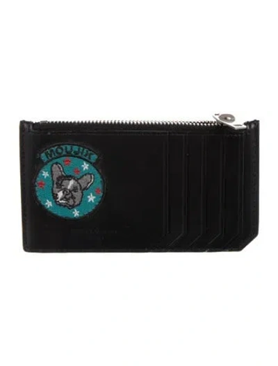 Pre-owned Saint Laurent 2018 Leather Card Holder In Black