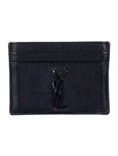 Pre-owned Saint Laurent 2018 Leather Card Holder In Black