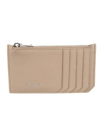 Pre-owned Saint Laurent 2018 Leather Card Holder In Neutrals