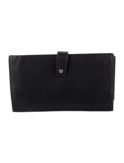 Pre-owned Saint Laurent 2018 Leather French Purse In Black