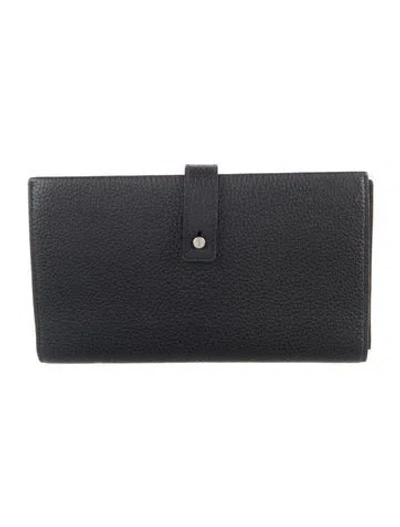 Pre-owned Saint Laurent 2018 Leather French Purse In Black