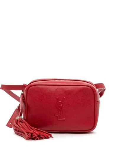Pre-owned Saint Laurent 2018 Leather Monogram Lou Belt Bag In Red
