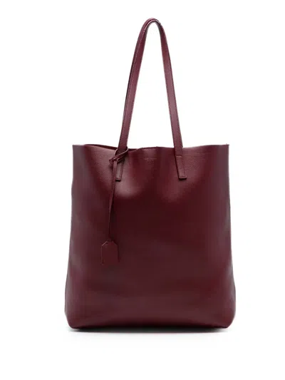 Pre-owned Saint Laurent 2018 Leather North South Shopper Tote Bag In Red