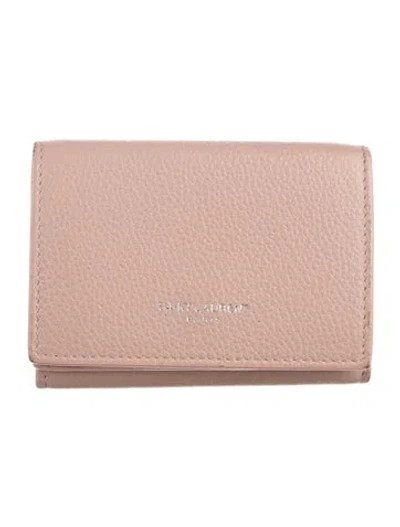 Pre-owned Saint Laurent 2018 Leather Trifold Wallet In Pink