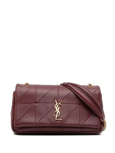 Pre-owned Saint Laurent 2018 Medium Lambskin Jamie Patchwork Shoulder Bag In Red