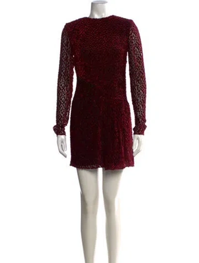 Pre-owned Saint Laurent 2018 Mini Dress In Burgundy