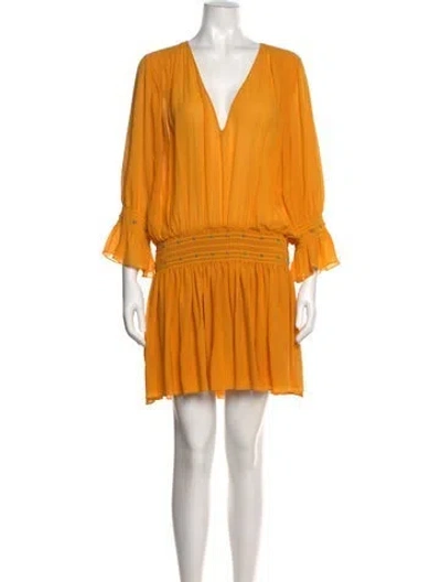 Pre-owned Saint Laurent 2018 Mini Dress In Yellow