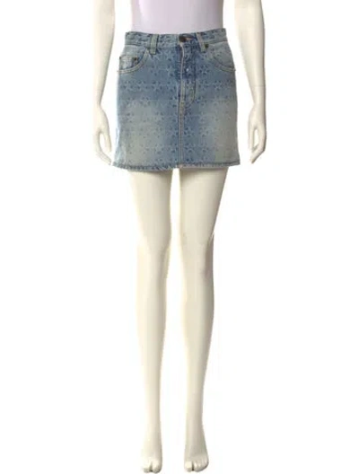 Pre-owned Saint Laurent 2018 Mini Skirt In Blue