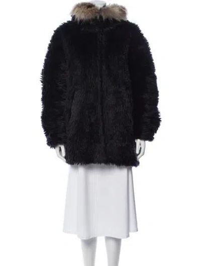 Pre-owned Saint Laurent 2018 Mohair Faux Fur Jacket In Black