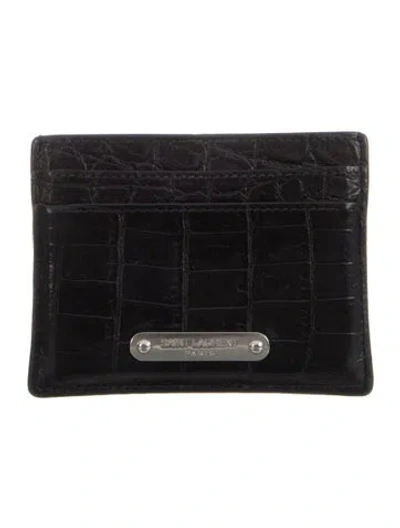 Pre-owned Saint Laurent 2018 Signature Logo Wallet In Black