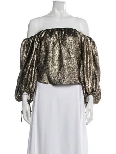 Pre-owned Saint Laurent 2018 Silk Blouse In Gold