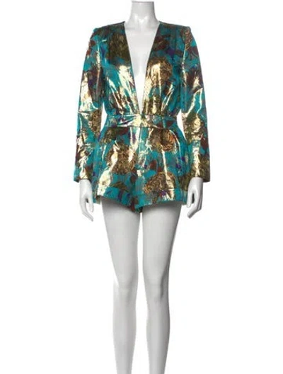 Pre-owned Saint Laurent 2018 Silk Jumpsuit In Blue