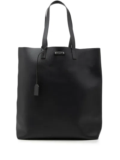 Pre-owned Saint Laurent 2018 Smooth Calfskin Bold Shopping Tote Bag In Black