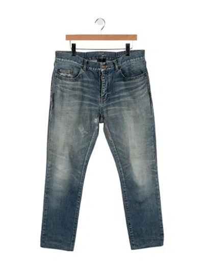 Pre-owned Saint Laurent 2018 Straight-leg Jeans In Blue