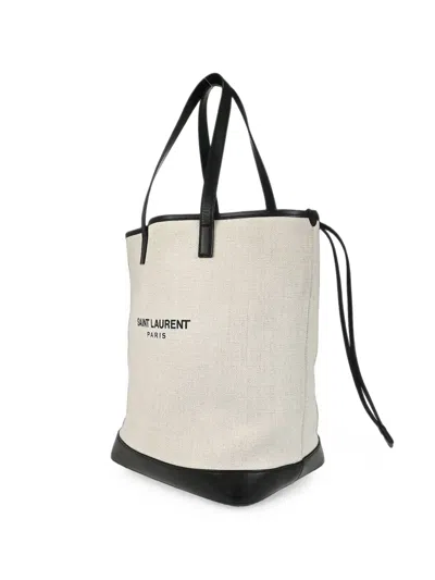 Pre-owned Saint Laurent 2018 Teddy Tote Bag In Neutrals