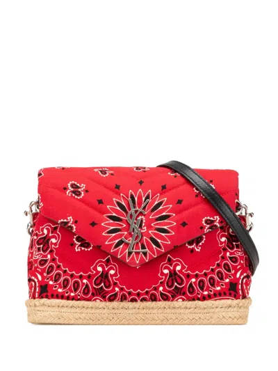 Pre-owned Saint Laurent 2018 Toy Cotton Bandana Print Loulou Crossbody Bag