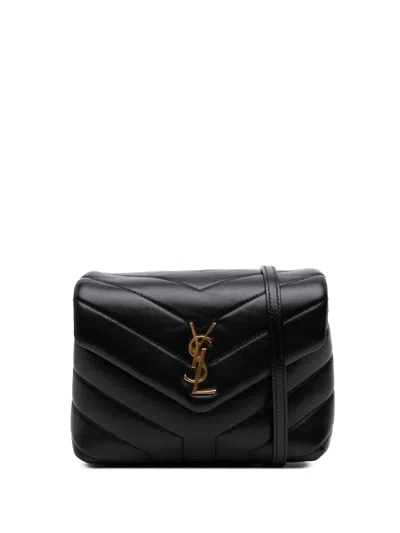 Pre-owned Saint Laurent 2018 Toy Leather Monogram Loulou Crossbody Bag In Black