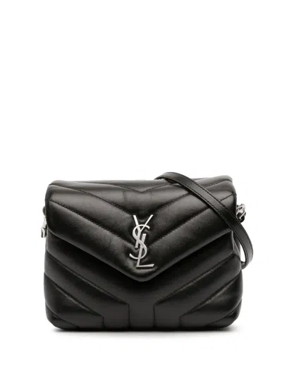 Pre-owned Saint Laurent 2018 Toy Leather Monogram Loulou Crossbody Bag In Black