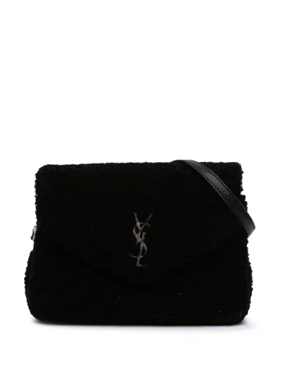 Pre-owned Saint Laurent 2018 Toy Shearling Loulou Crossbody Bag In Black