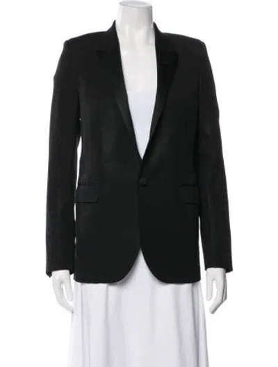 Pre-owned Saint Laurent 2018 Virgin Wool Blazer In Black