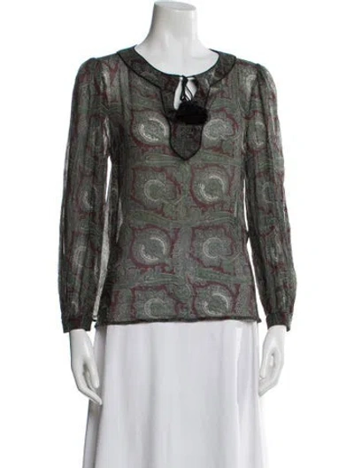 Pre-owned Saint Laurent 2018 Virgin Wool Blouse In Multi