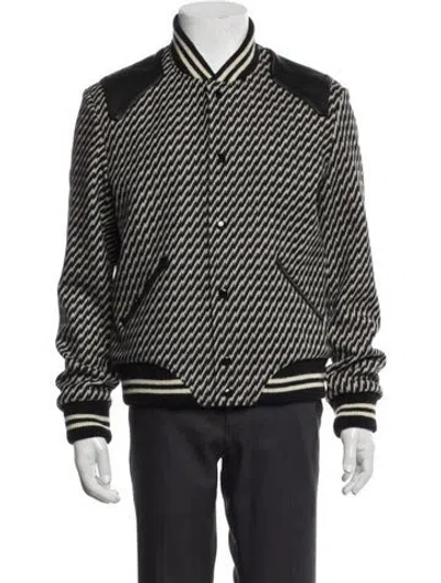 Pre-owned Saint Laurent 2018 Virgin Wool Bomber Jacket In Black