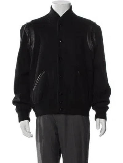 Pre-owned Saint Laurent 2018 Wool Bomber Jacket In Gray