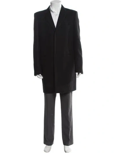 Pre-owned Saint Laurent 2018 Wool Overcoat In Black