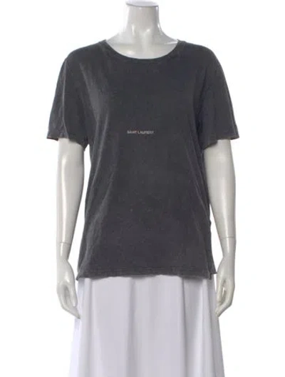 Pre-owned Saint Laurent 2018-2019 Crew Neck T-shirt In Gray