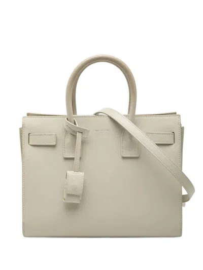 Pre-owned Saint Laurent 2019 Baby Grained Calfskin Sac De Jour Satchel In Gray