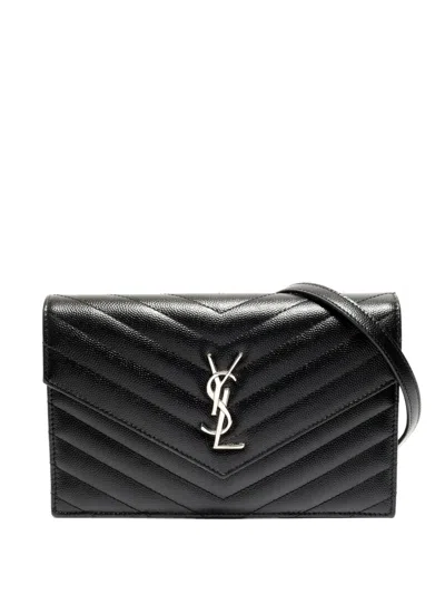 Pre-owned Saint Laurent 2019 Cassandre Clutch Bag In Black