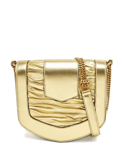 Pre-owned Saint Laurent 2019 Chrissie Leather Cross Body Bag In Gold