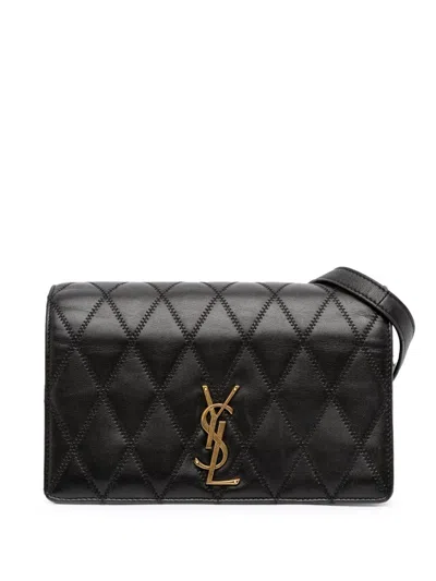 Pre-owned Saint Laurent 2019 Diamond Quilted Lambskin Angie Chain Bag Crossbody Bag