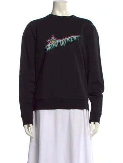 Pre-owned Saint Laurent 2019 Graphic Print Sweatshirt In Black