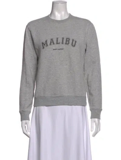 Pre-owned Saint Laurent 2019 Graphic Print Sweatshirt In Grey