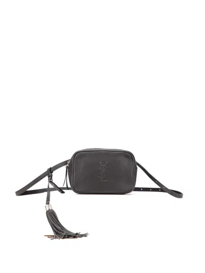 Pre-owned Saint Laurent 2019 Lambskin Monogram Lou Belt Bag In Gray