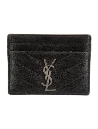 Pre-owned Saint Laurent 2019 Leather Card Holder In Black