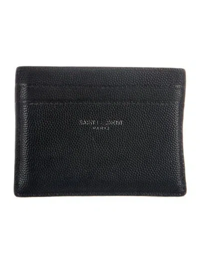 Pre-owned Saint Laurent 2019 Leather Card Holder In Black