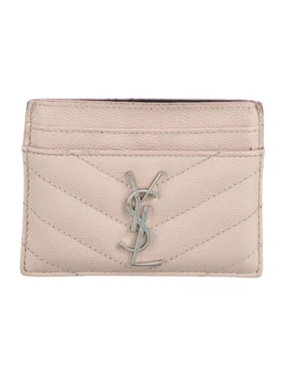 Pre-owned Saint Laurent 2019 Leather Card Holder In Pink