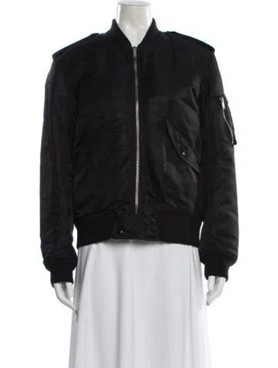 Pre-owned Saint Laurent 2019 Nylon Bomber Jacket In Gray