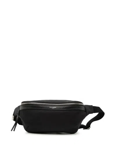 Pre-owned Saint Laurent 2019 Nylon City Belt Bag In Black