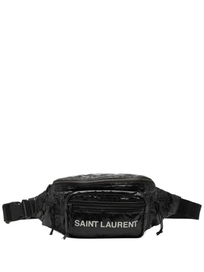 Pre-owned Saint Laurent 2019 Nylon Nuxx Belt Bag In Black