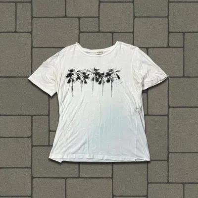 Pre-owned Saint Laurent 2019  Paris White Palm Tee