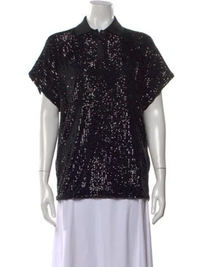 Pre-owned Saint Laurent 2019 Sequin Polo In Black