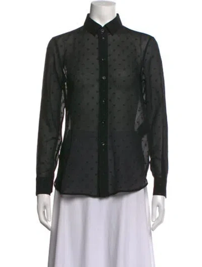 Pre-owned Saint Laurent 2019 Silk Blouse In Black