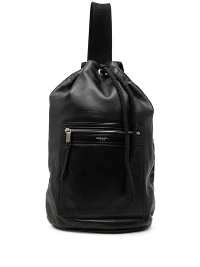 Pre-owned Saint Laurent 2019 Smooth Calfskin City Sailor Backpack In Black