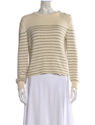 Pre-owned Saint Laurent 2019 Striped Sweater In Neutral